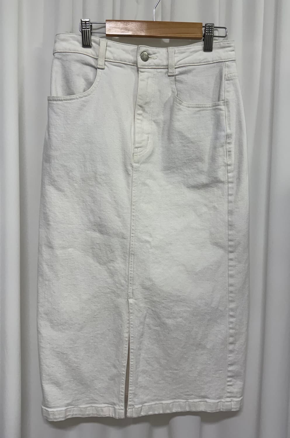 GU 화이트 데님 롱 스커트  상품이미지3