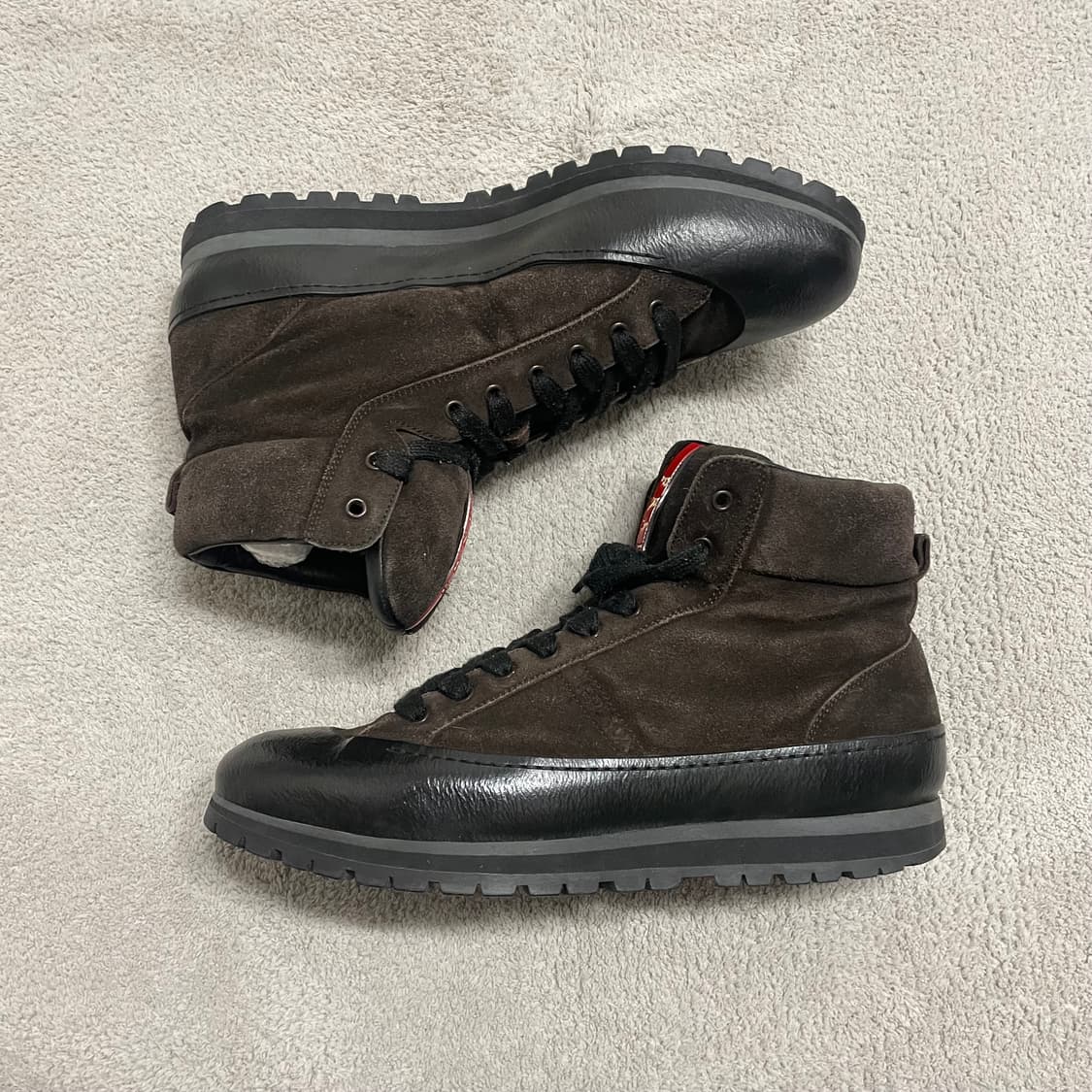 285) 프라다 스포츠 스웨이드 비브람 부츠 브라운 상품이미지1