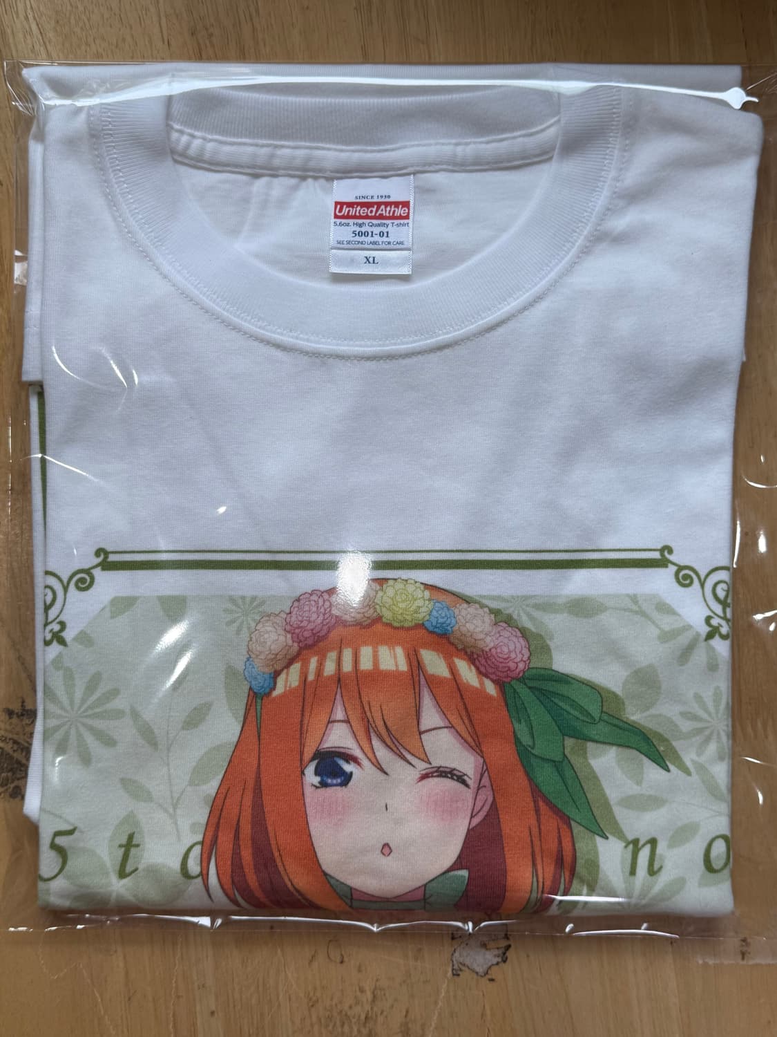 5등분의 신부 요츠바 티셔츠 XL 사이즈 (미사용/정품) 상품이미지2