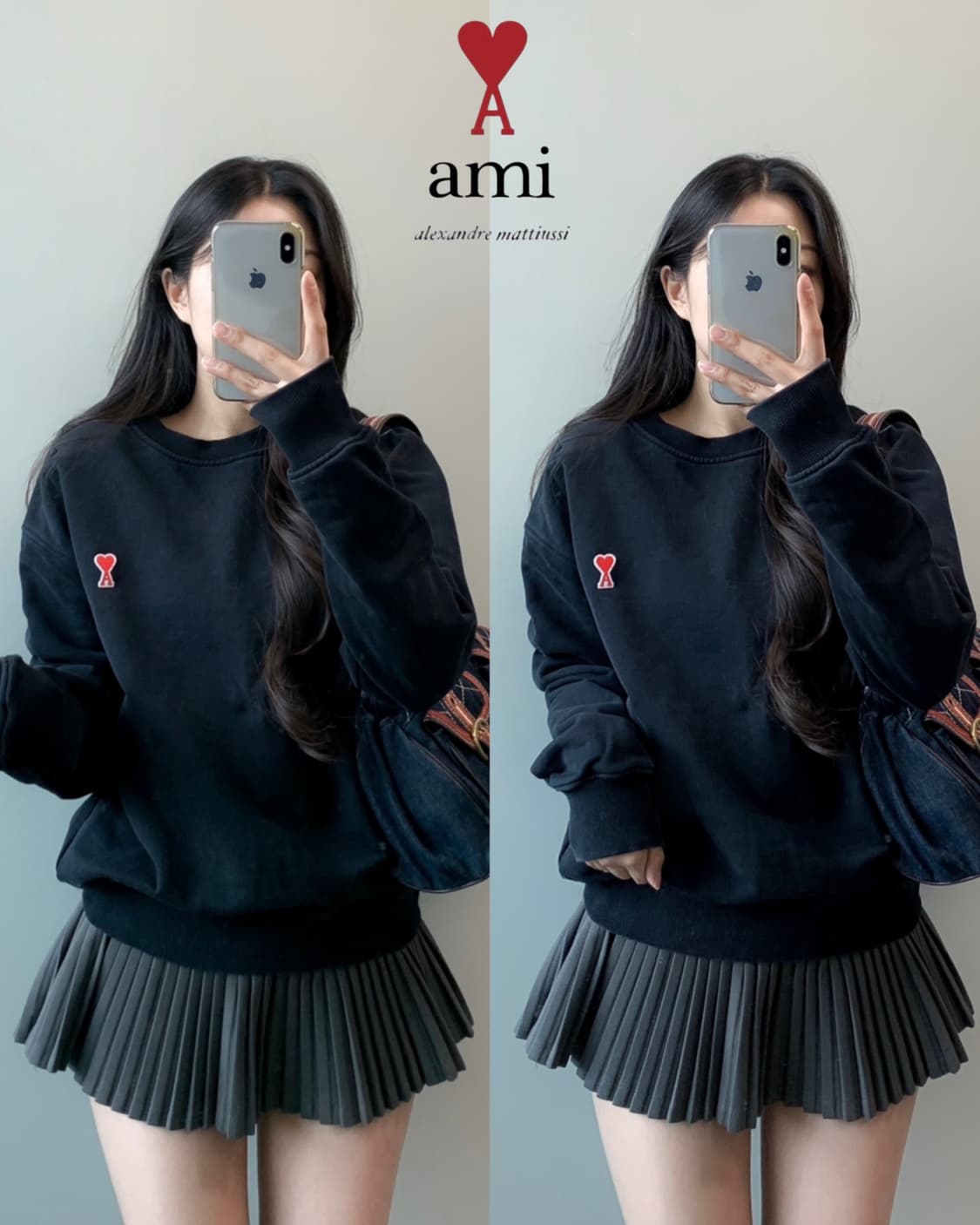 AMI 아미 스몰하트 맨투맨 상품이미지1