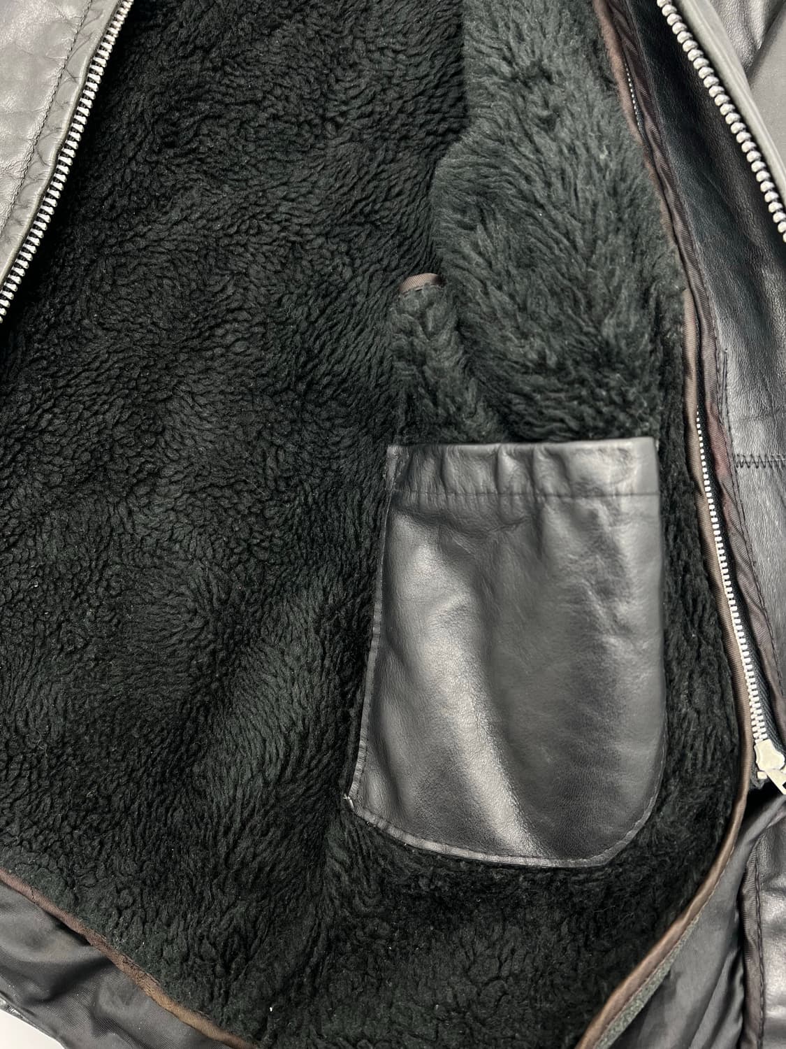 쇼트 리얼 레더자켓 상품이미지3