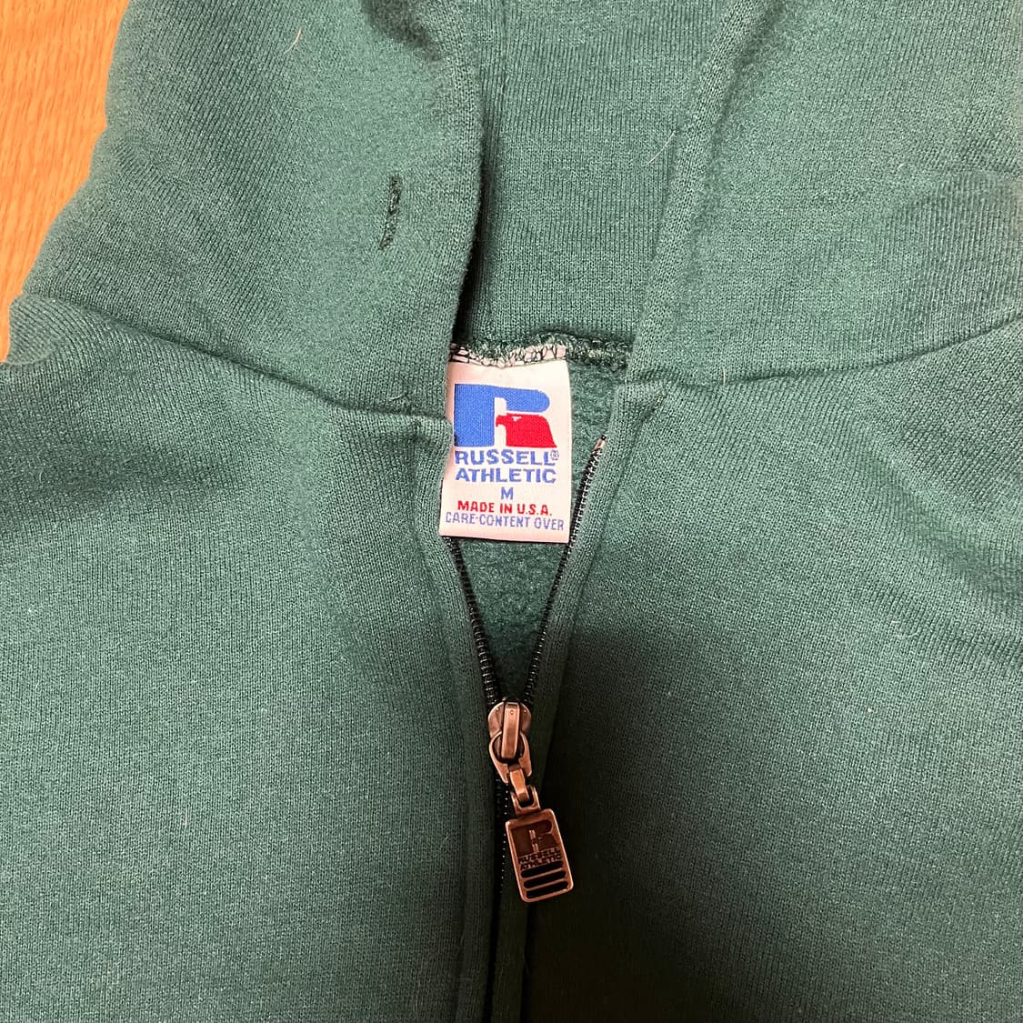 [M] 90s USA 빈티지 러셀 후드집업 그린 상품이미지3