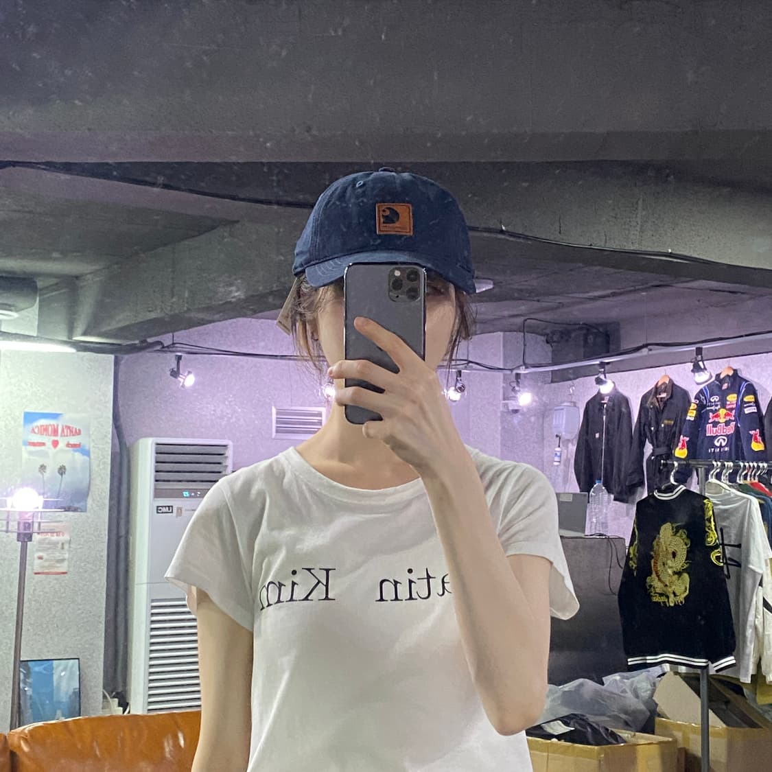 칼하트 센터로고 네이비 볼캡 B2340 상품이미지1