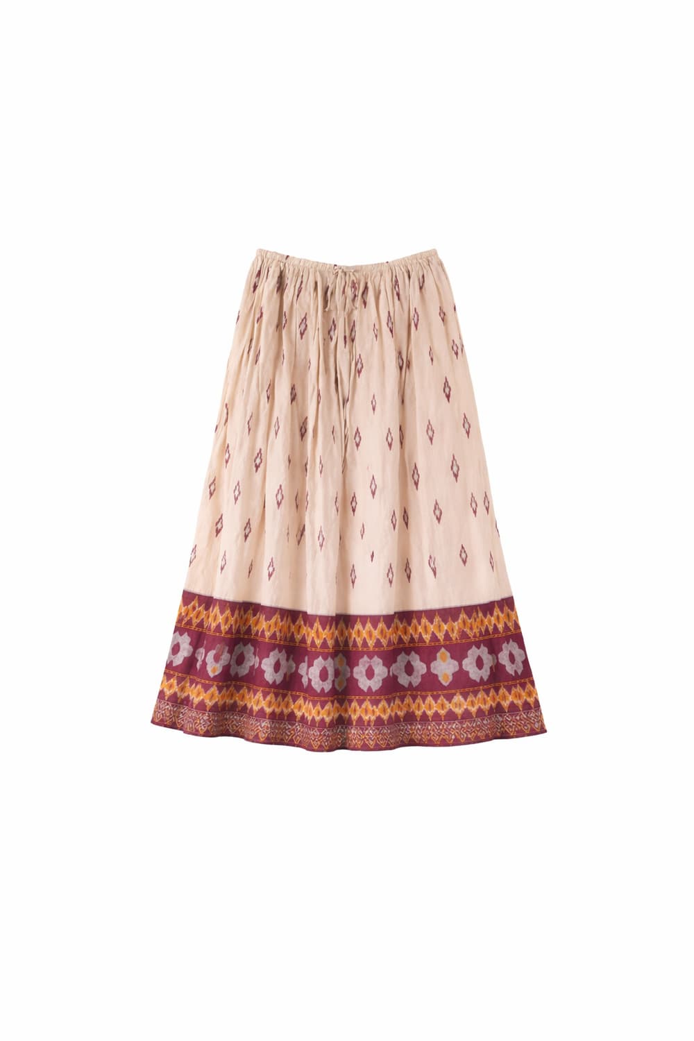 Cream Border Boho Flare Skirt 상품이미지1