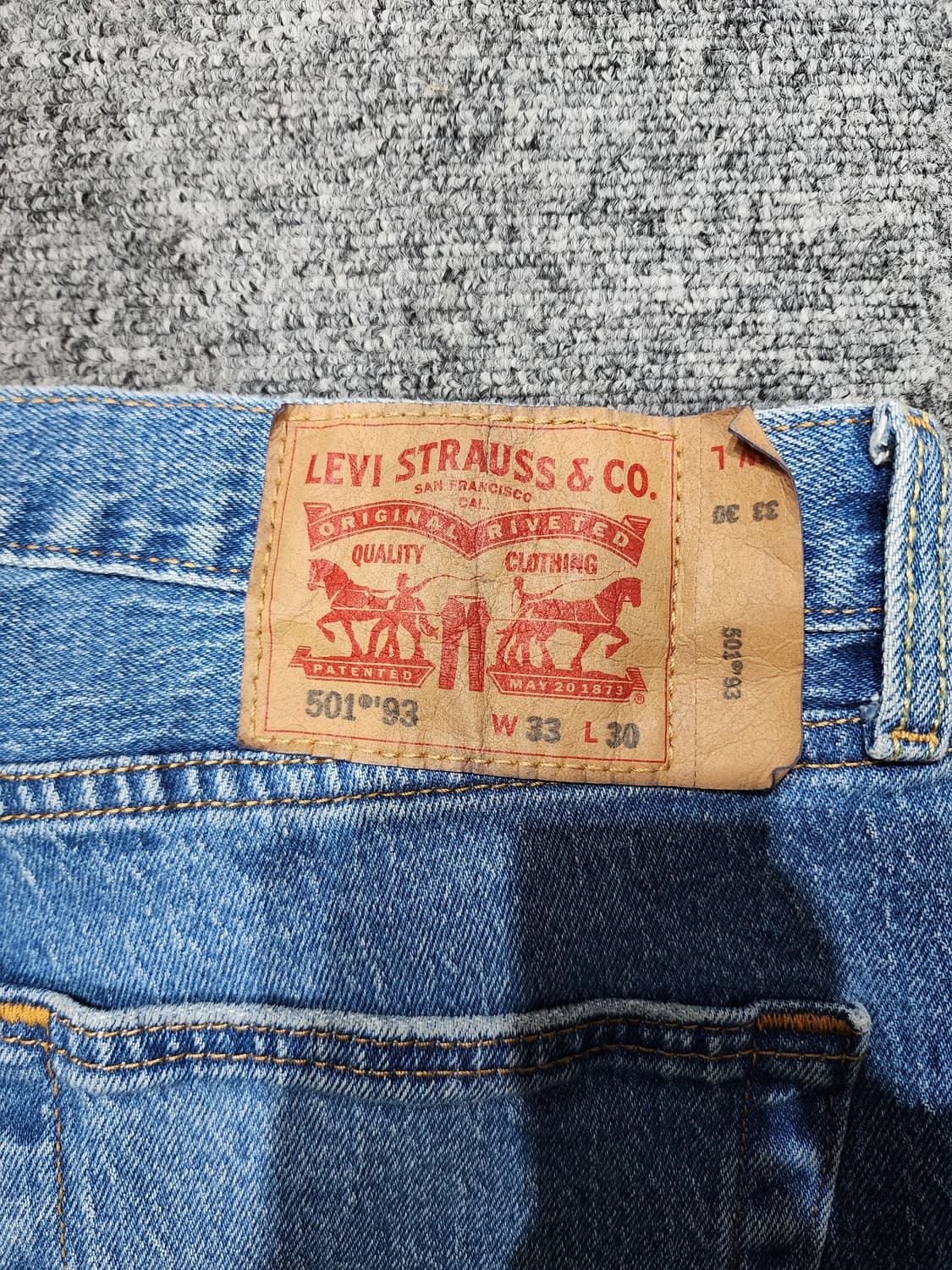 리바이스 501'93 스트레이트 데님 팬츠 청바지 33x30 상품이미지7