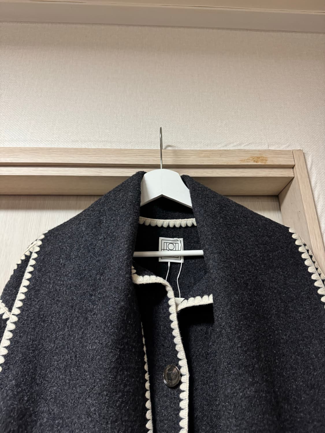 토템 스카프 코트 그레이 멜란지 새상품 상품이미지4