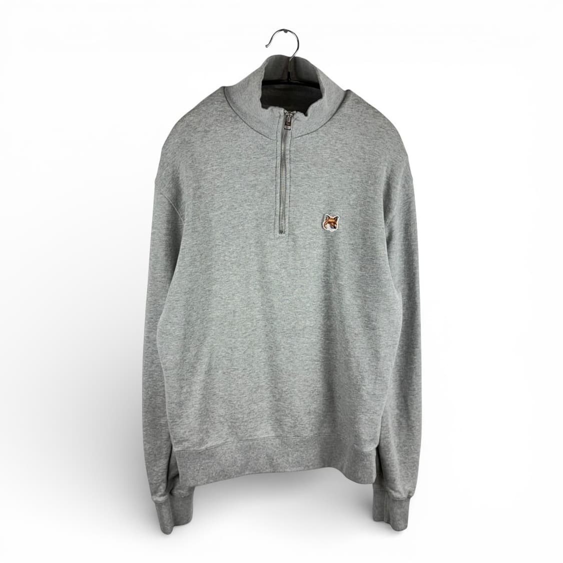 S) 메종키츠네 폭스헤드 하프집 맨투맨 그레이 상품이미지1