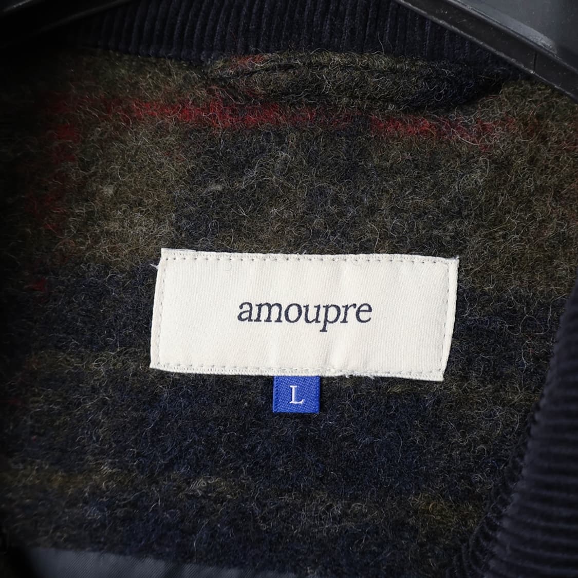 100/아모프레 울 혼방 퀼팅 체크 자켓 상품이미지8