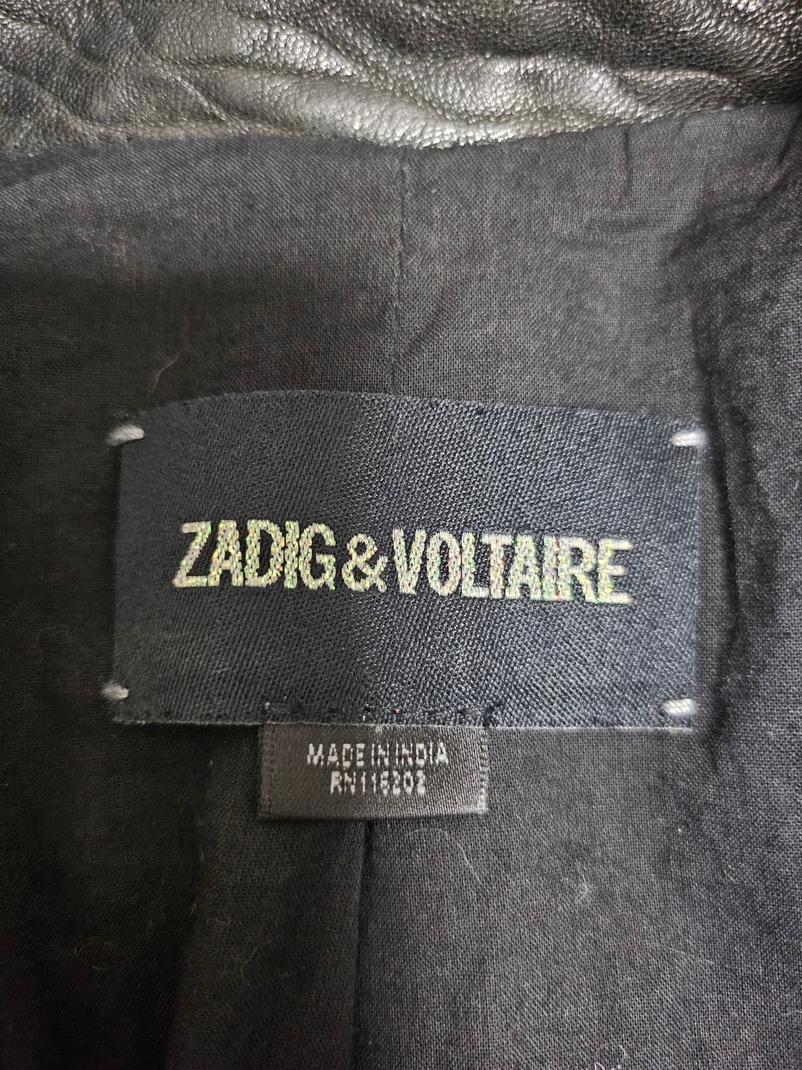 Zadig & Voltaire 블랙 가죽 라이더 자켓 상품이미지3