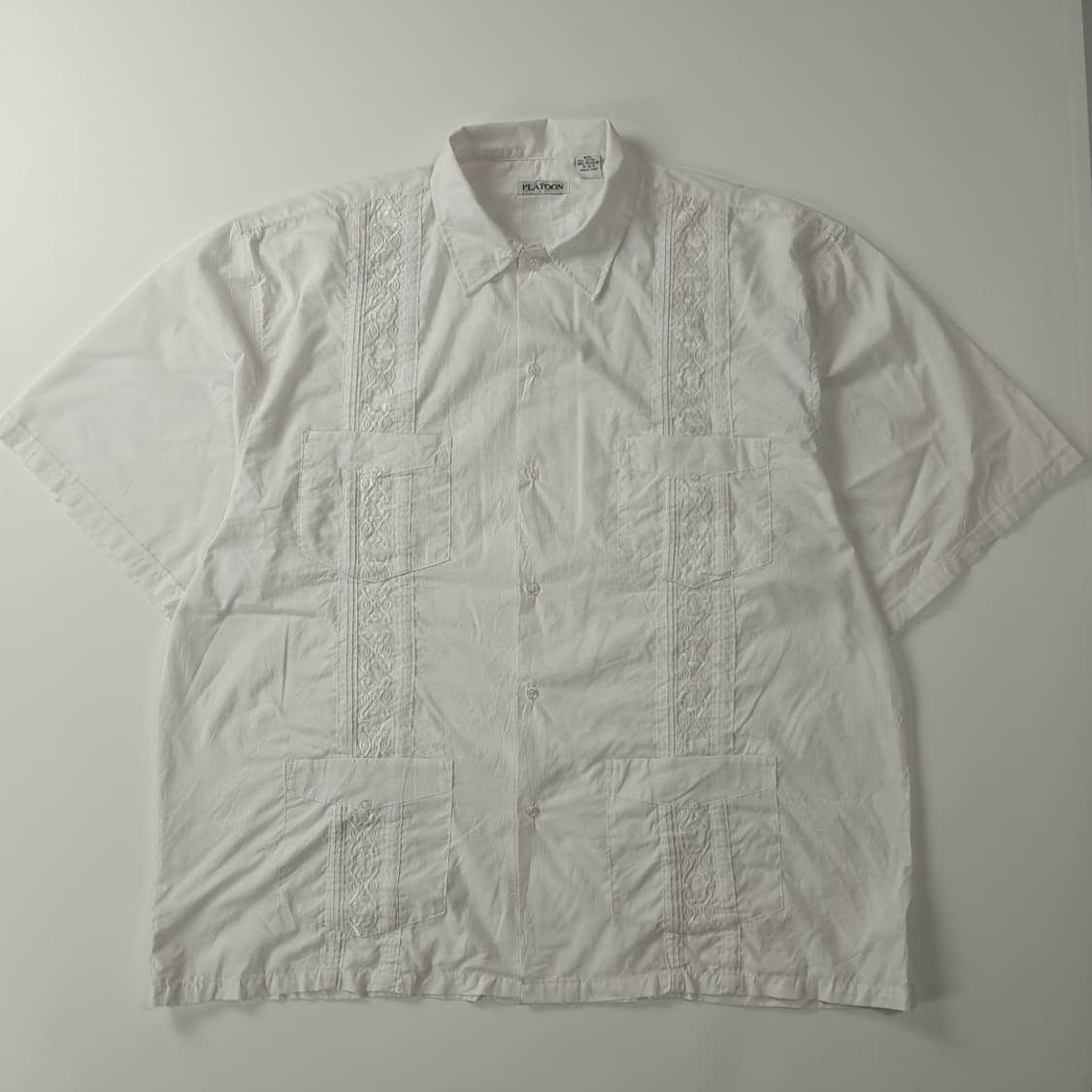 CK399 4XL 플래툰 00s 화이트 4포켓 과야베라 반팔 셔츠 남방 상품이미지1