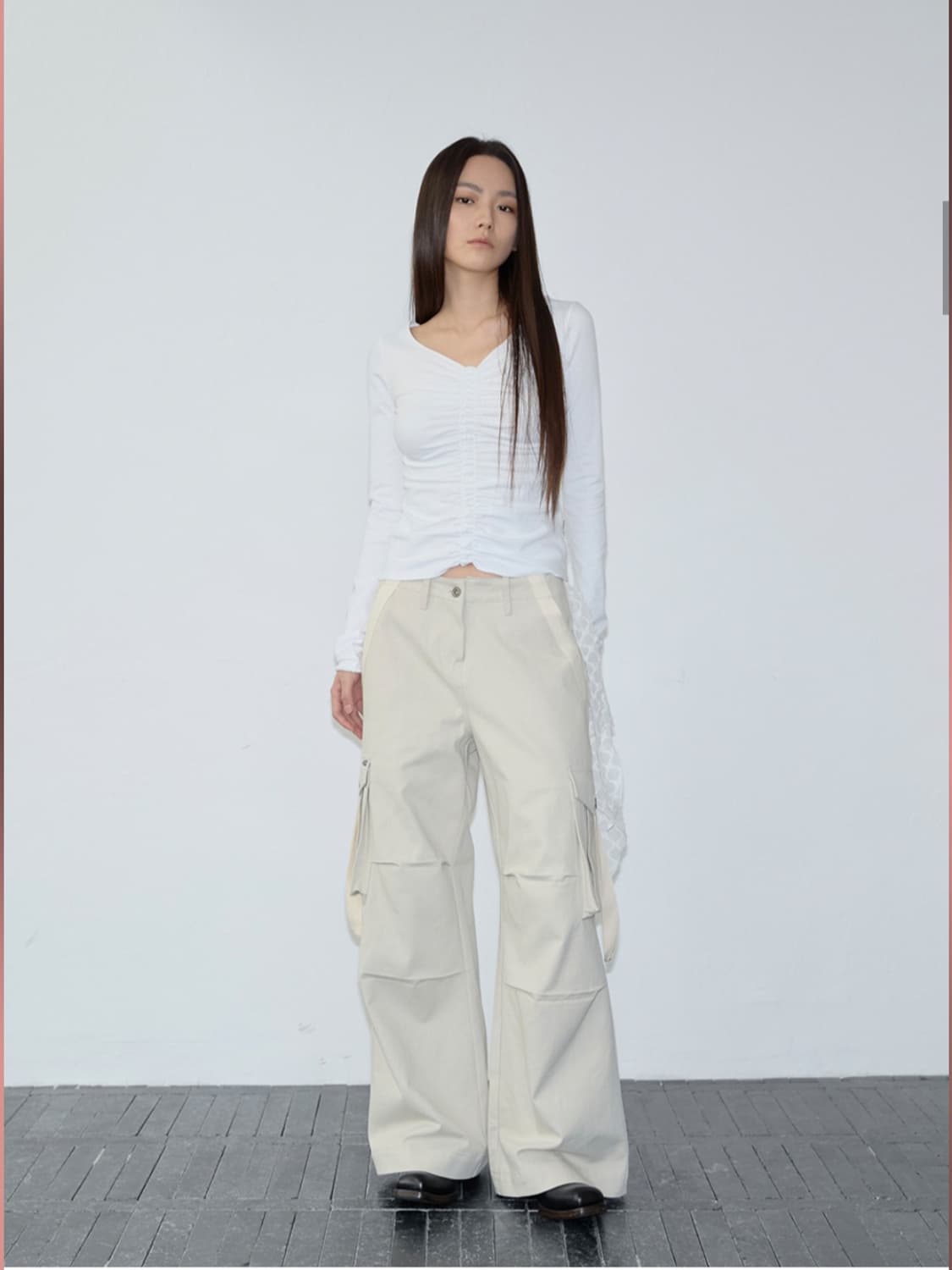 inegi 이네기 티셔츠 Fairy Shirring Long Sleeve 상품이미지2