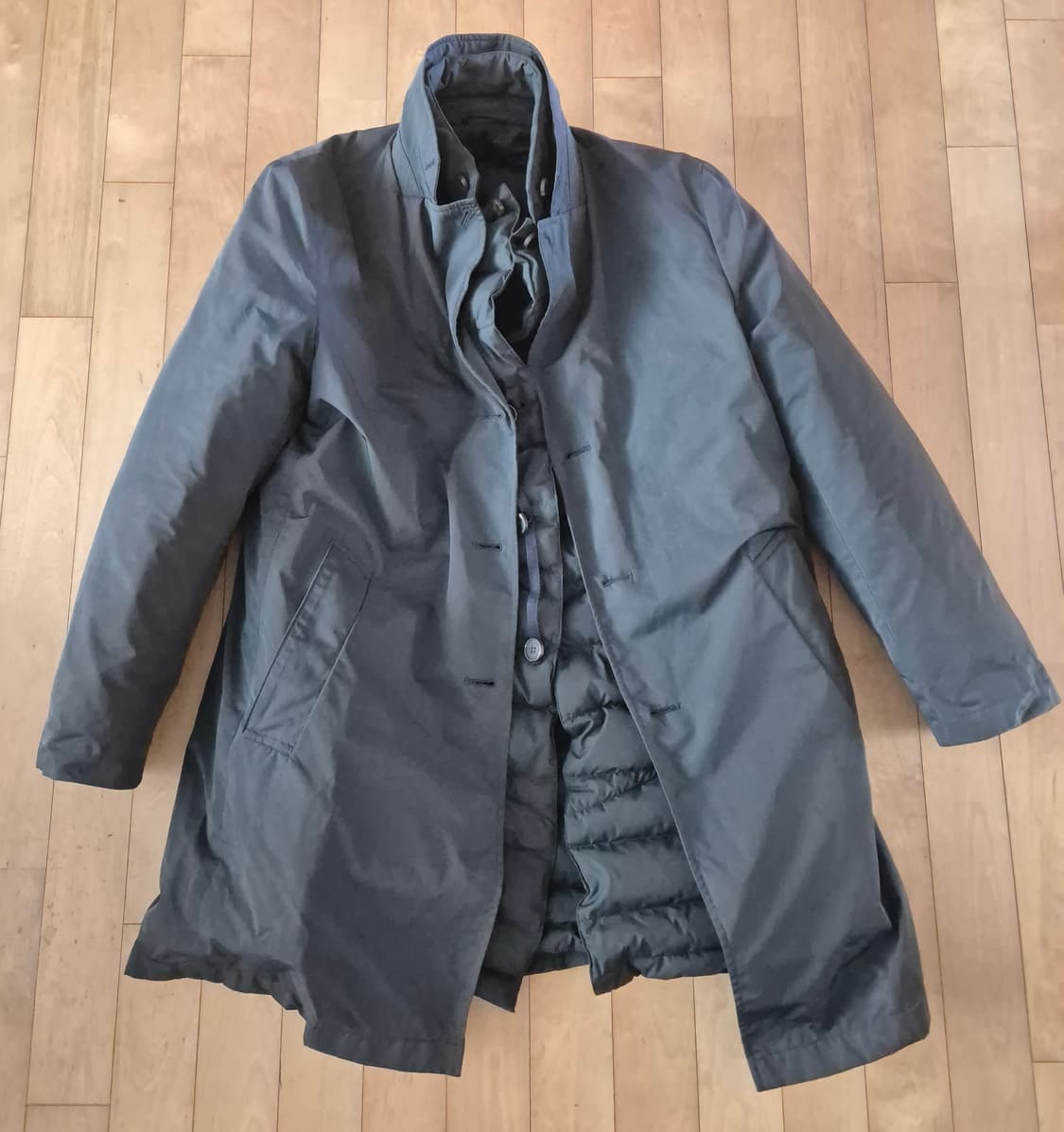 패딩 레이어드 코트 상품이미지1