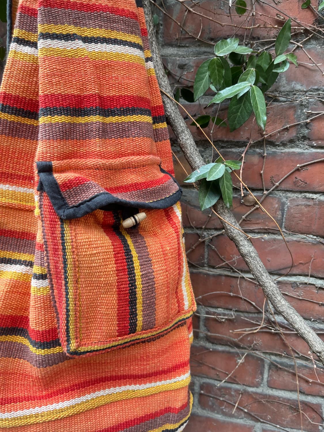 히피 에스닉 오렌지 줄무늬 바디백&원숄더 백 상품이미지6