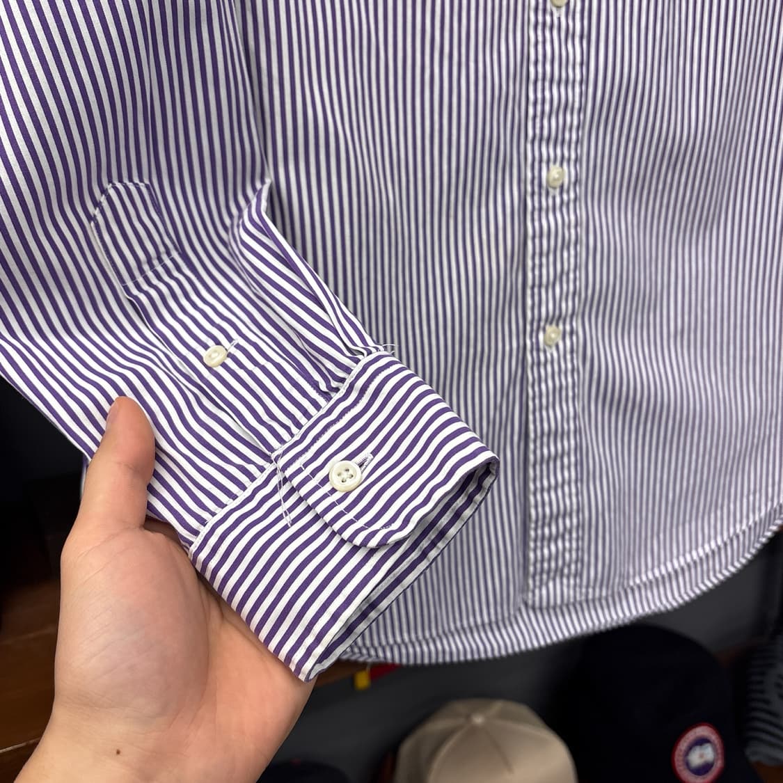 00s 폴로 랄프로렌 클래식 스트라이프 버튼다운셔츠 퍼플 N1164 상품이미지7