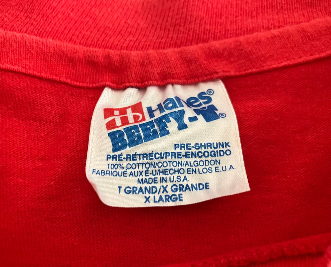 빈티지 USA 90s Hanes 헤인즈 미키마우스 싱글스티치 티셔츠 XL 상품이미지3