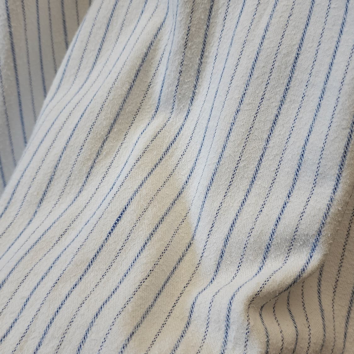 60s 프랑스 워크셔츠 가드너 빈티지 셔츠 스트라이프 화이트 롱 셔츠 L 상품이미지6