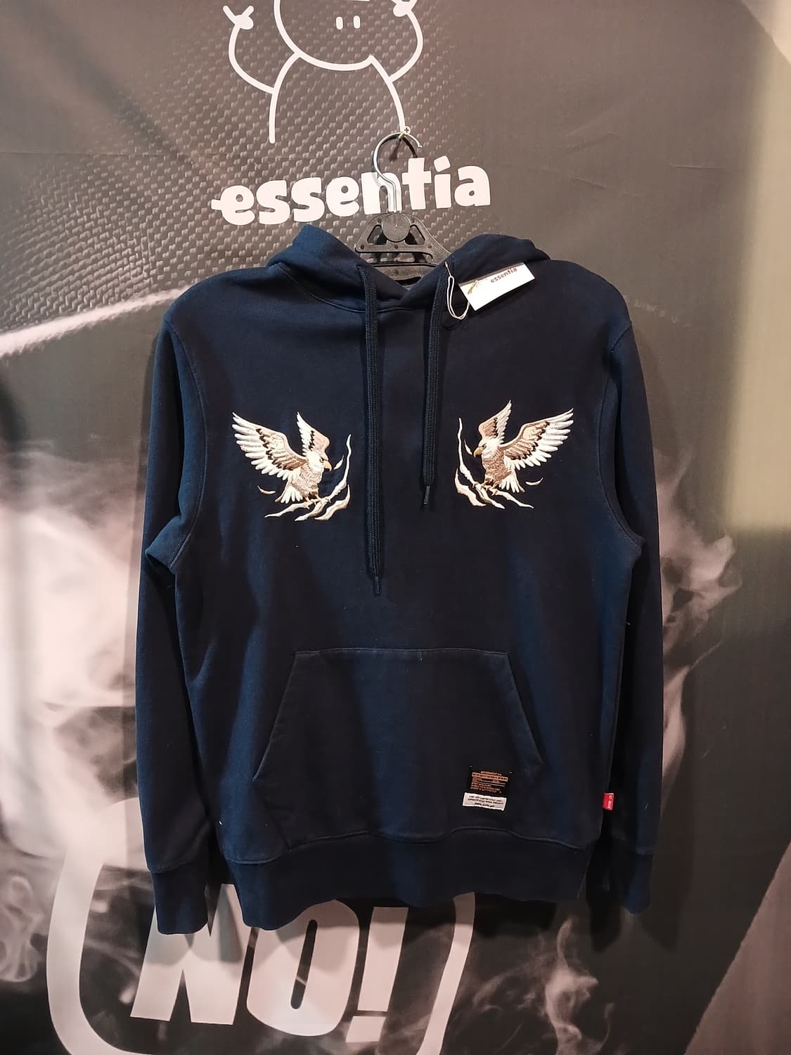 소버먼트 스카잔 자수 후드티 네이비 상품이미지1