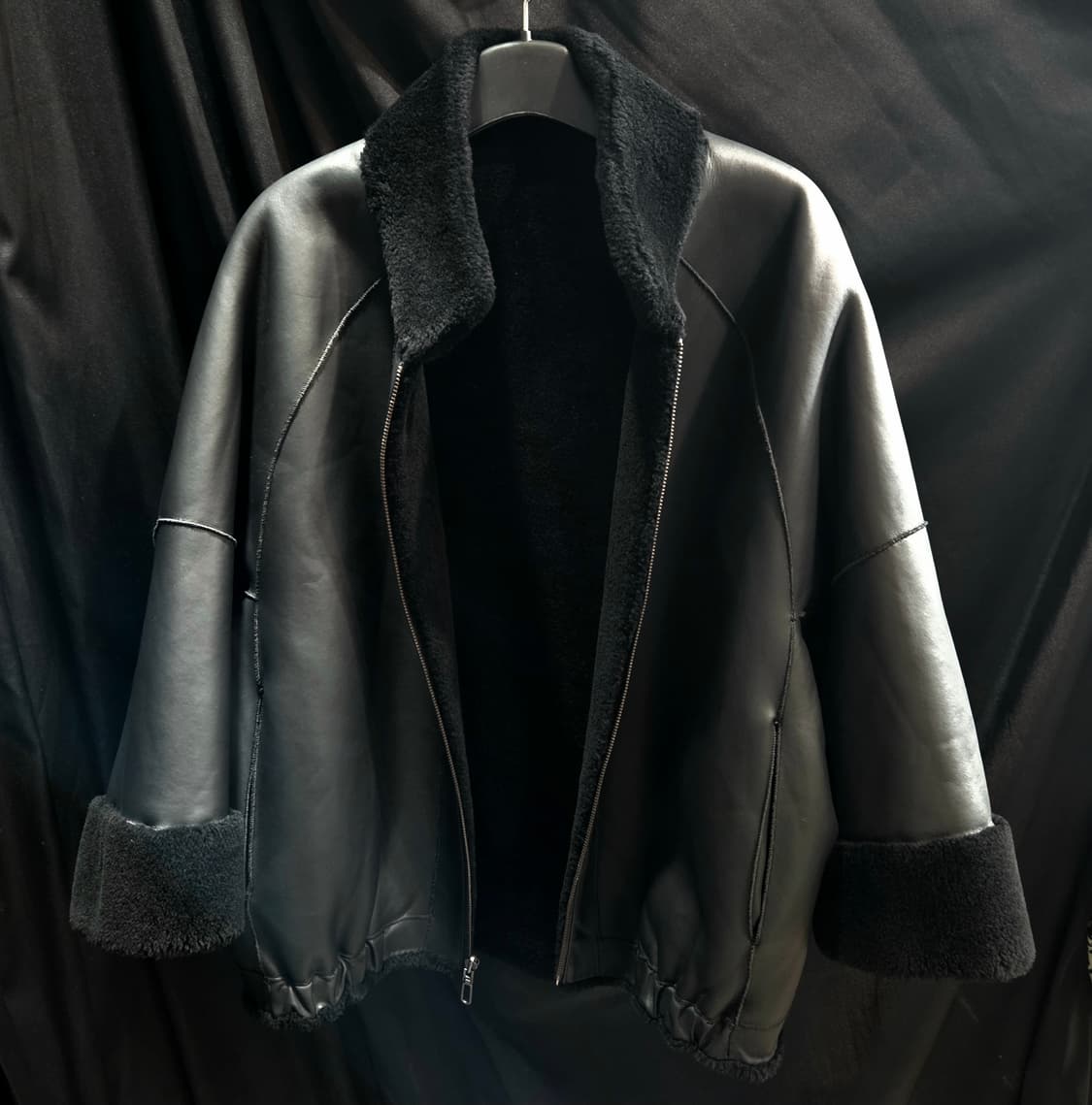 셀렙샵 양모 리버시블 양모 하프코트 상품이미지4