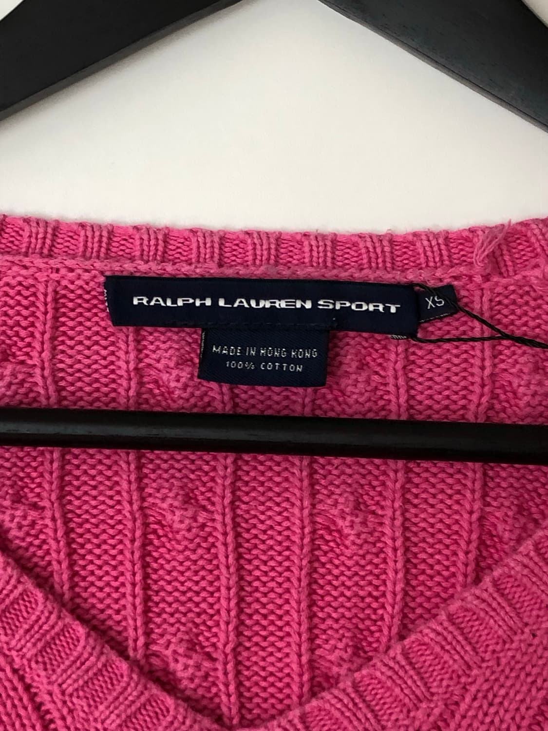 Ralph Lauren Sport 랄프로렌 스포츠 핑크 V넥 케이블 니트 상품이미지5