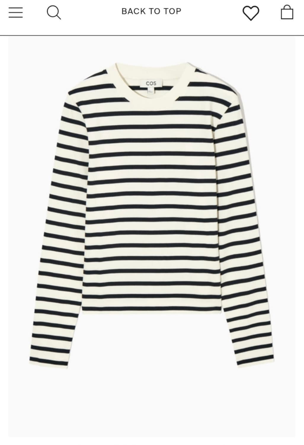 COS 코스 슬림 핏 헤비웨이트 롱 슬리브 티셔츠 블루 상품이미지1