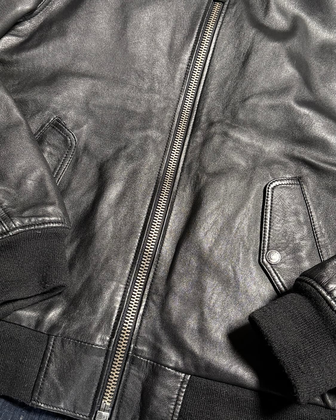 쇼트 램스킨 타입 MA-1 봄버자켓 L 상품이미지3