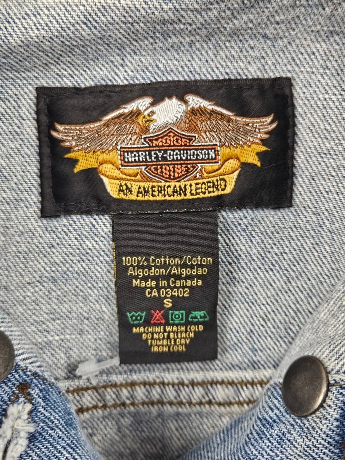 할리데이비슨 100주년 윙즈 데님 트러커 자켓 ( S ) / 11585 상품이미지9