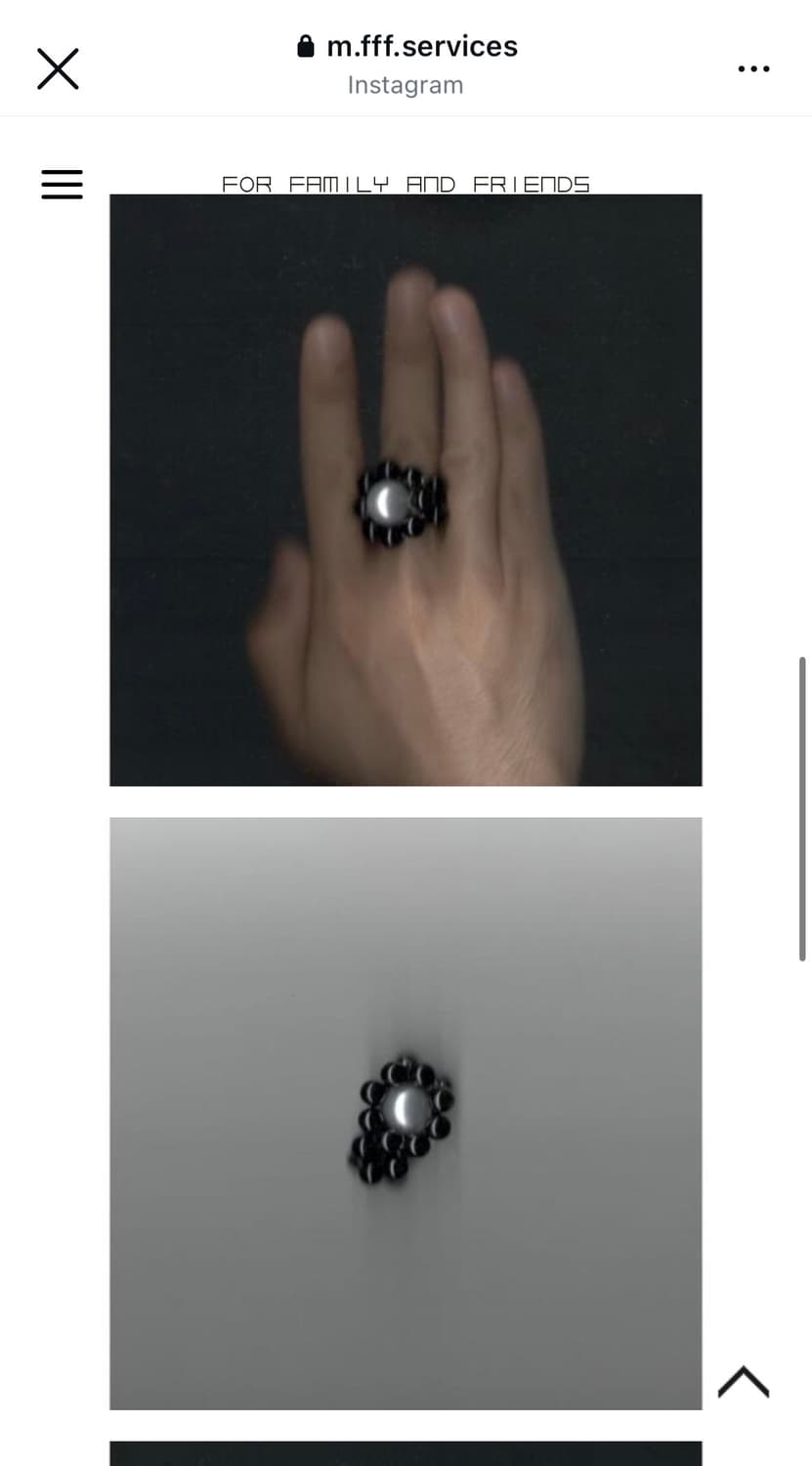 Jewelry.kwak 비즈 반지 (블랙/핑크) free 상품이미지2