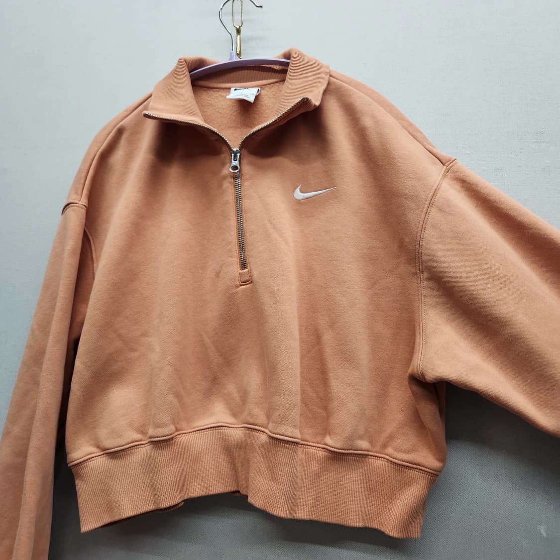 나이키 로고 크롭 반집업 맨투맨 L(XL) 상품이미지2