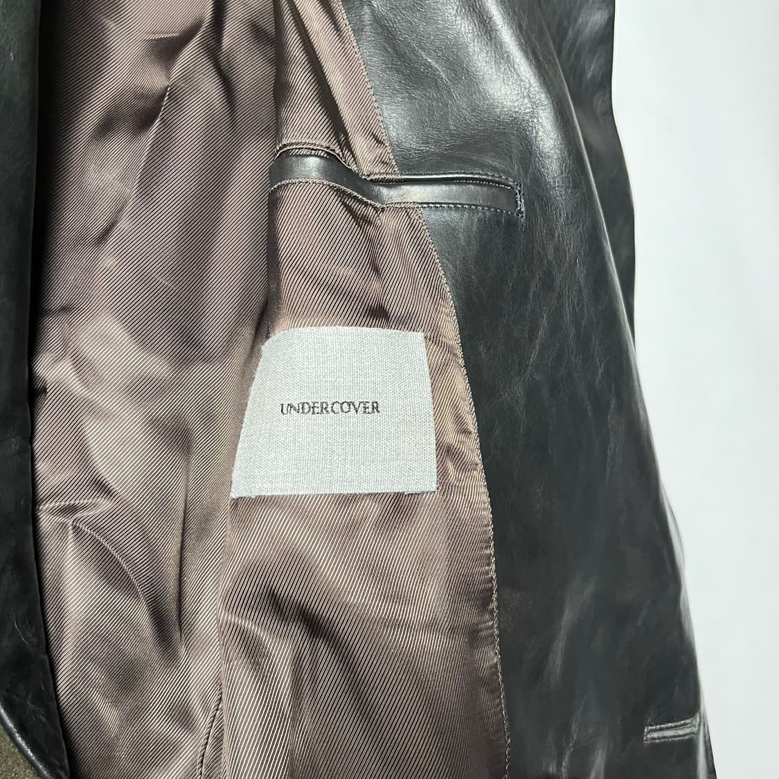 [UNDERCOVER]  13aw 언더커버 레더카라 모헤어믹스 코트 상품이미지5