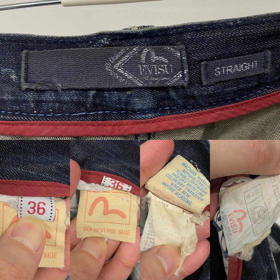 에비수 백로고 돌청 워싱 데님 팬츠 상품이미지6