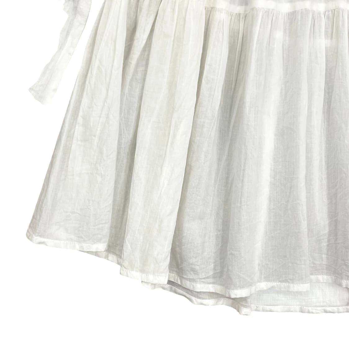 White Draping Frill Blouse 상품이미지4