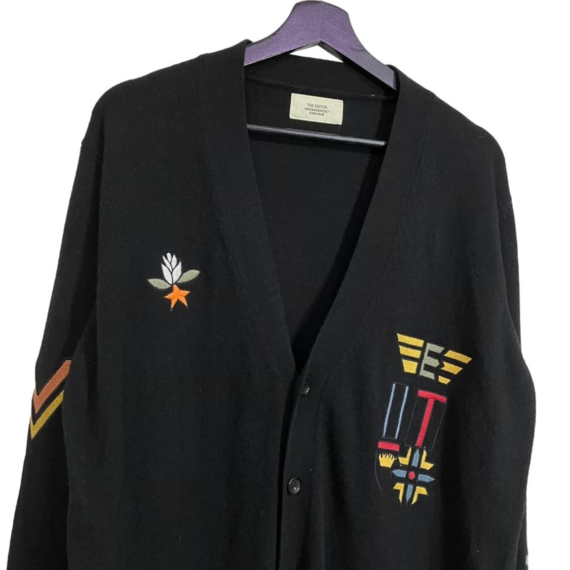 더 에디터 패치 니트 가디건 상품이미지4