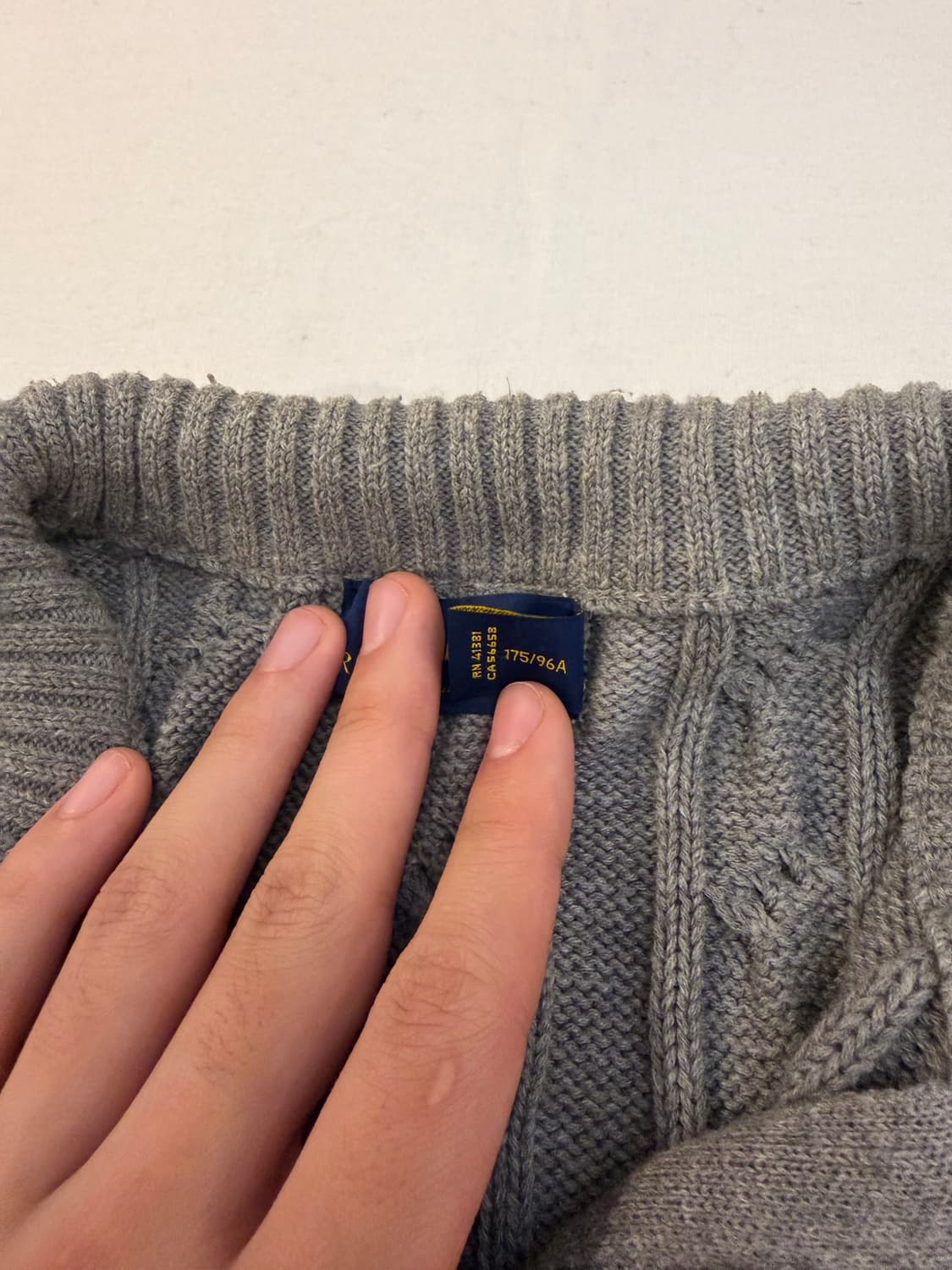 폴로 랄프로렌 반집업 꽈배기 케이블 니트 그레이 상품이미지3