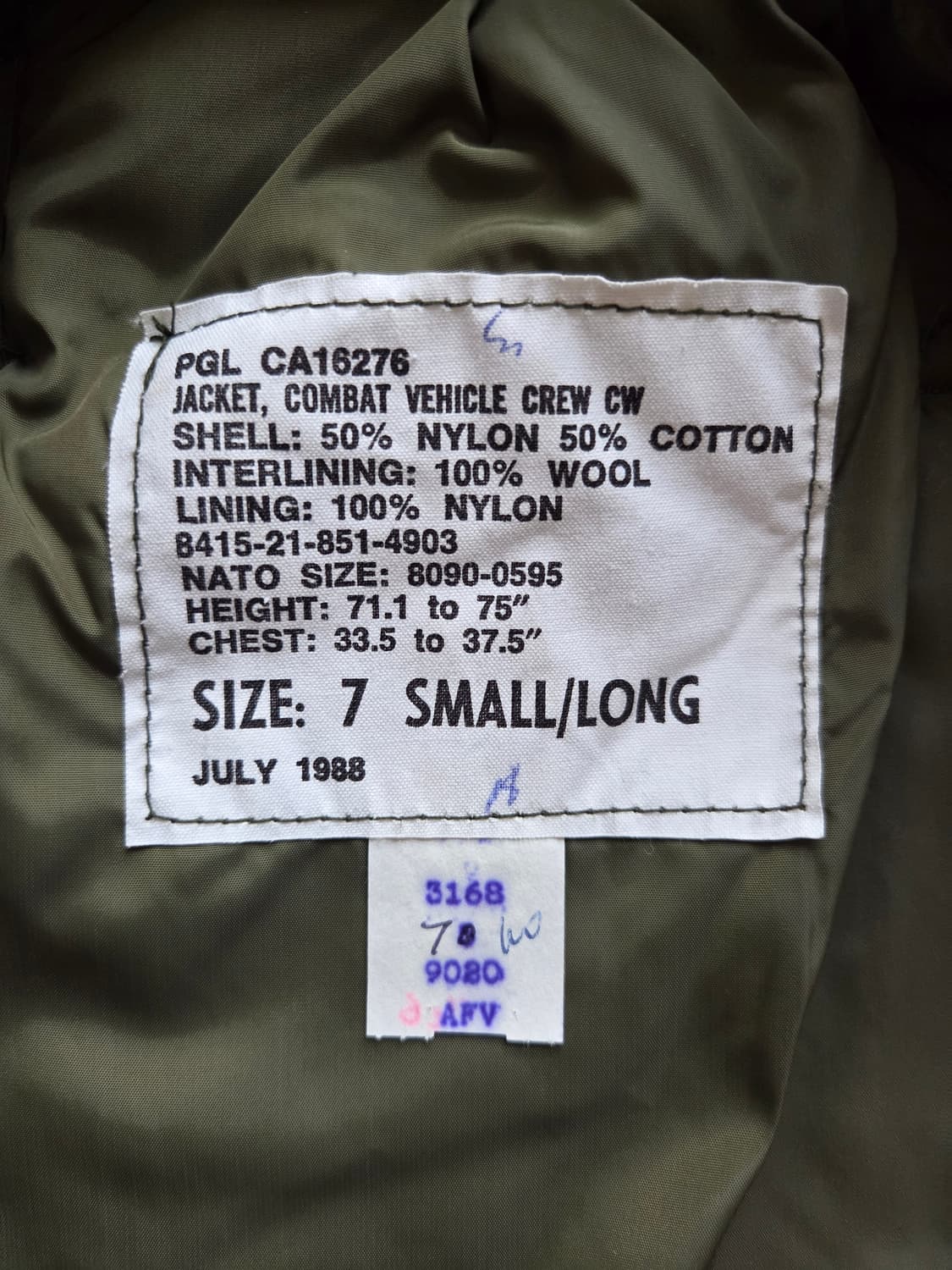 1988 OG 캐나다군 AFW CREW 탱커 자켓 S-L 상품이미지6