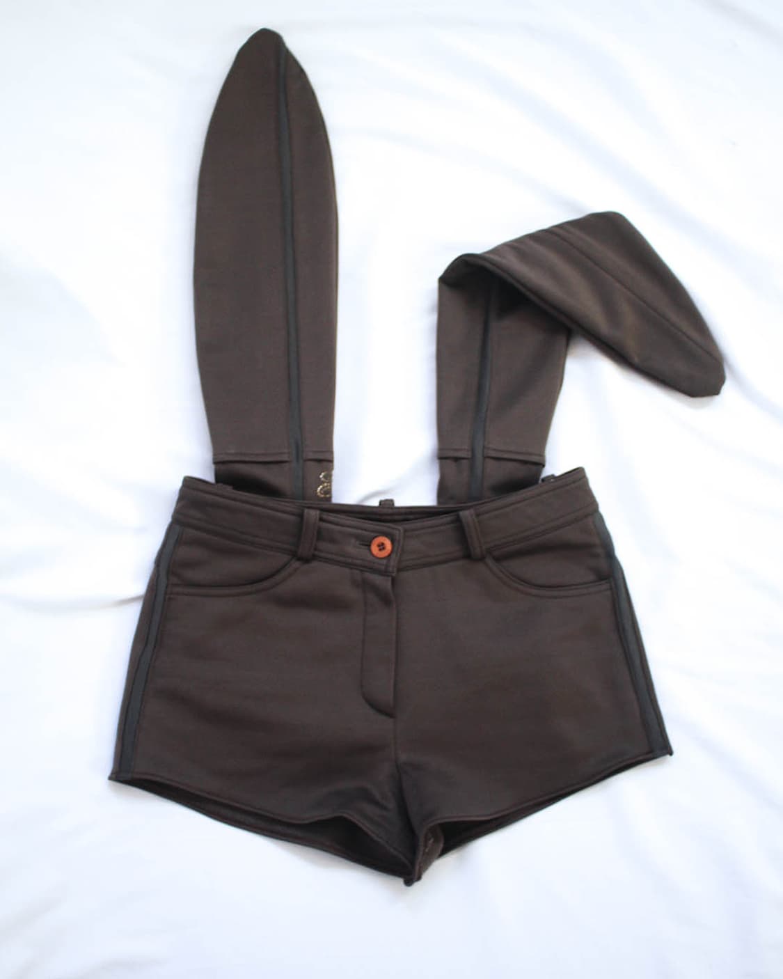 Brown-Khaki panel line B-ear shorts 상품이미지1