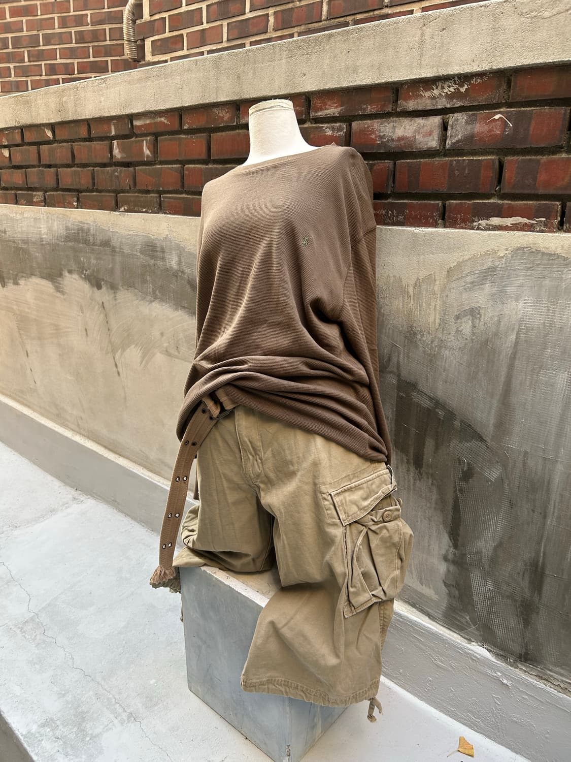 *레어* 빈티지 폴로 카키 와플 롱슬리브 상품이미지2