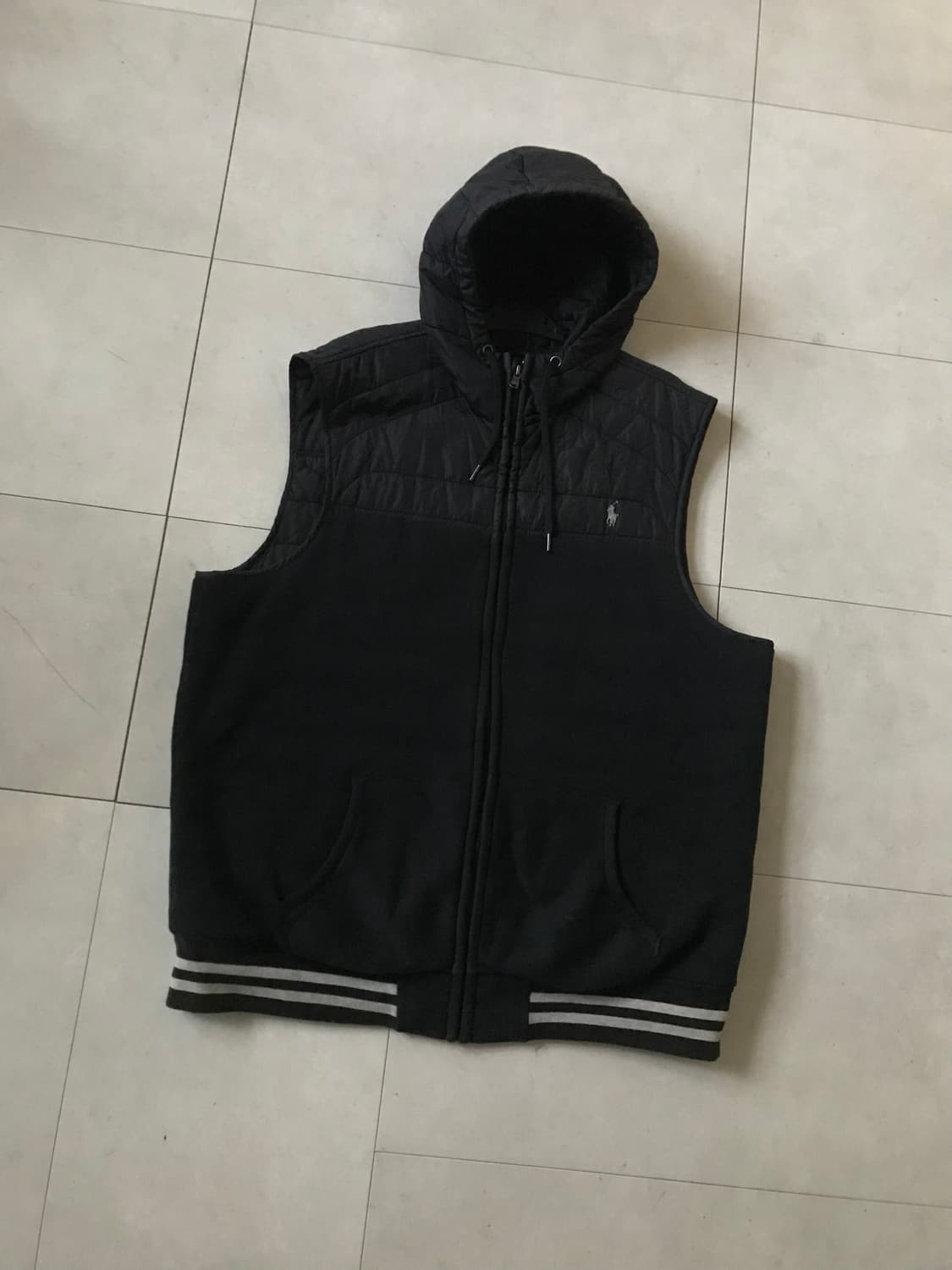 폴로 블랙 후드 패딩조끼 상품이미지8
