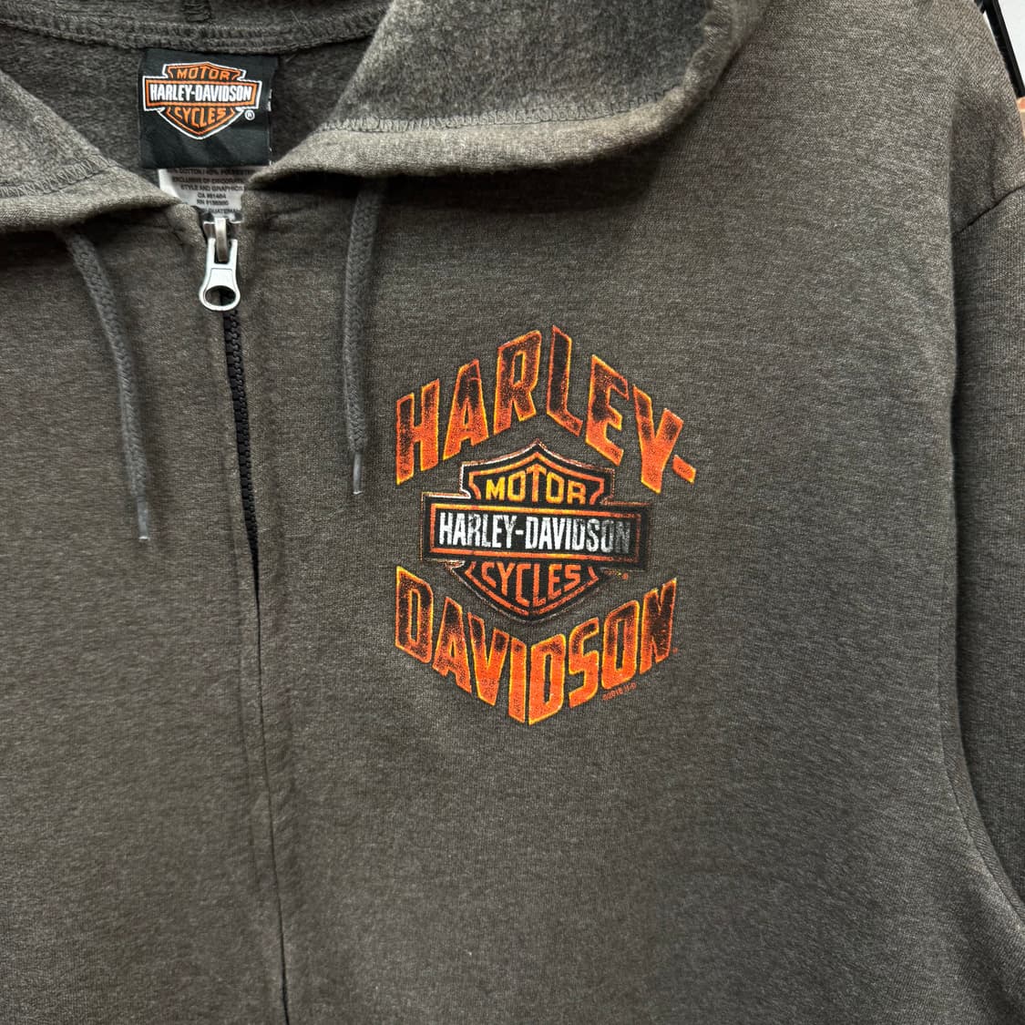 할리데이비슨 후드 집업 후면 아우터 뱅크스 해적 프린팅 포인트 차콜 상품이미지5