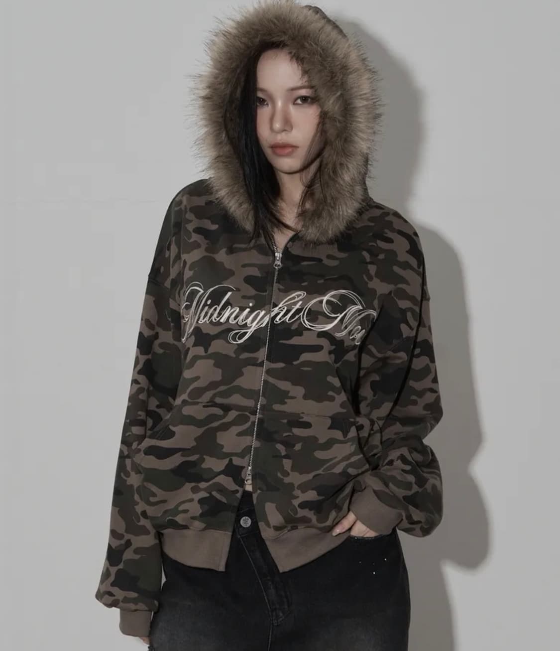 미드나잇무브 camo hair zip up 상품이미지2
