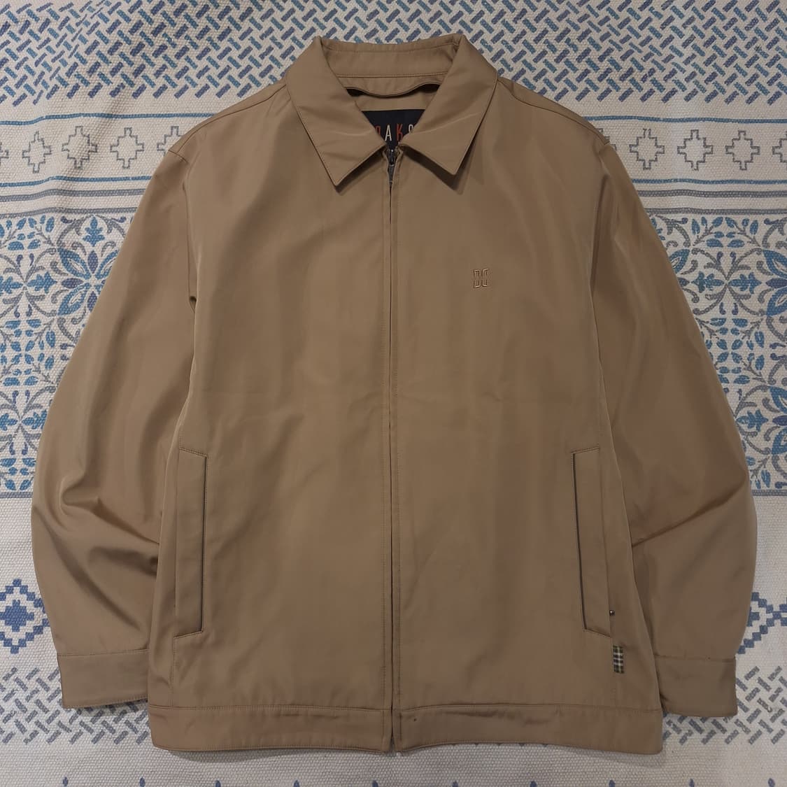 DAKS 닥스 브라운 카키 자수로고 아메카지 카라넥 캐주얼자켓 L 상품이미지3