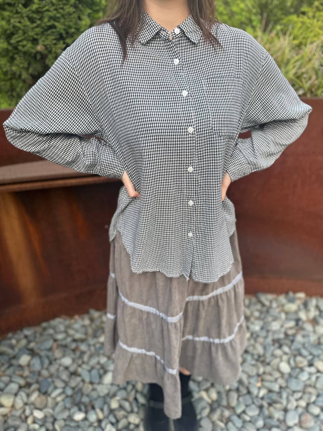 Japenese vintage 포켓 체크 셔츠 상품이미지4