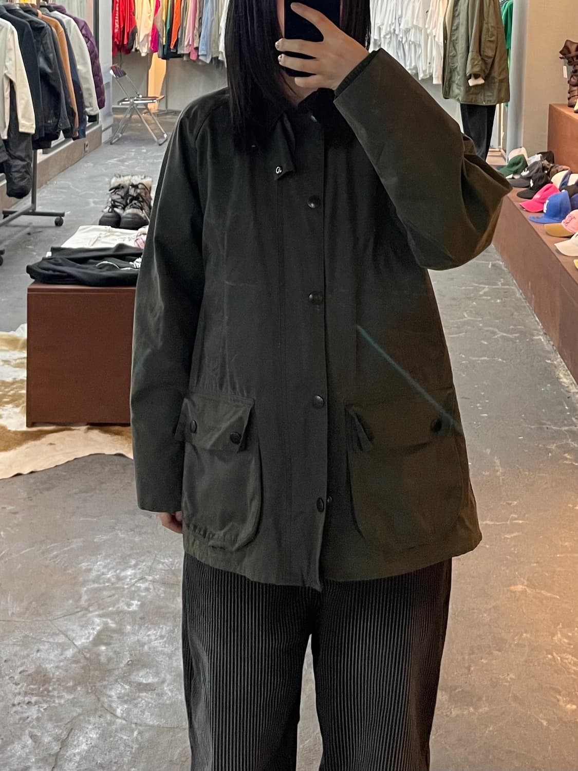 바버 뷰포트 올리브 왁스 자켓 H1771 상품이미지1