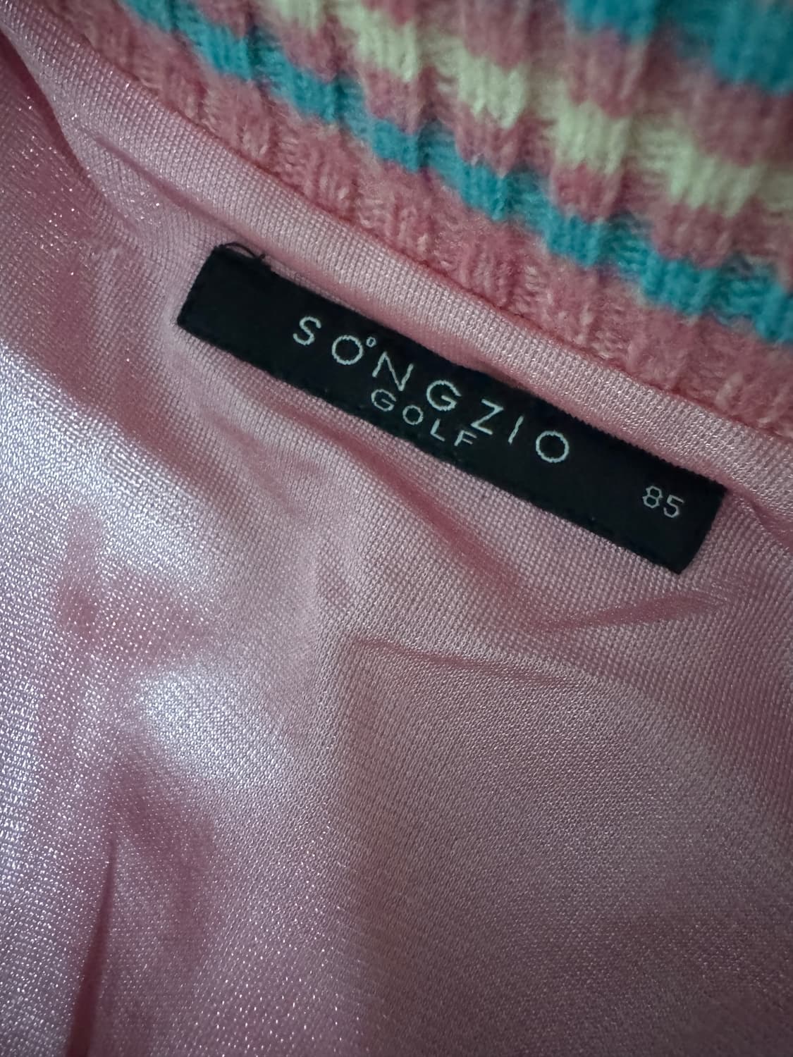 여성 지오송지오 골프 방풍 니트 반집업 핑크 상품이미지3