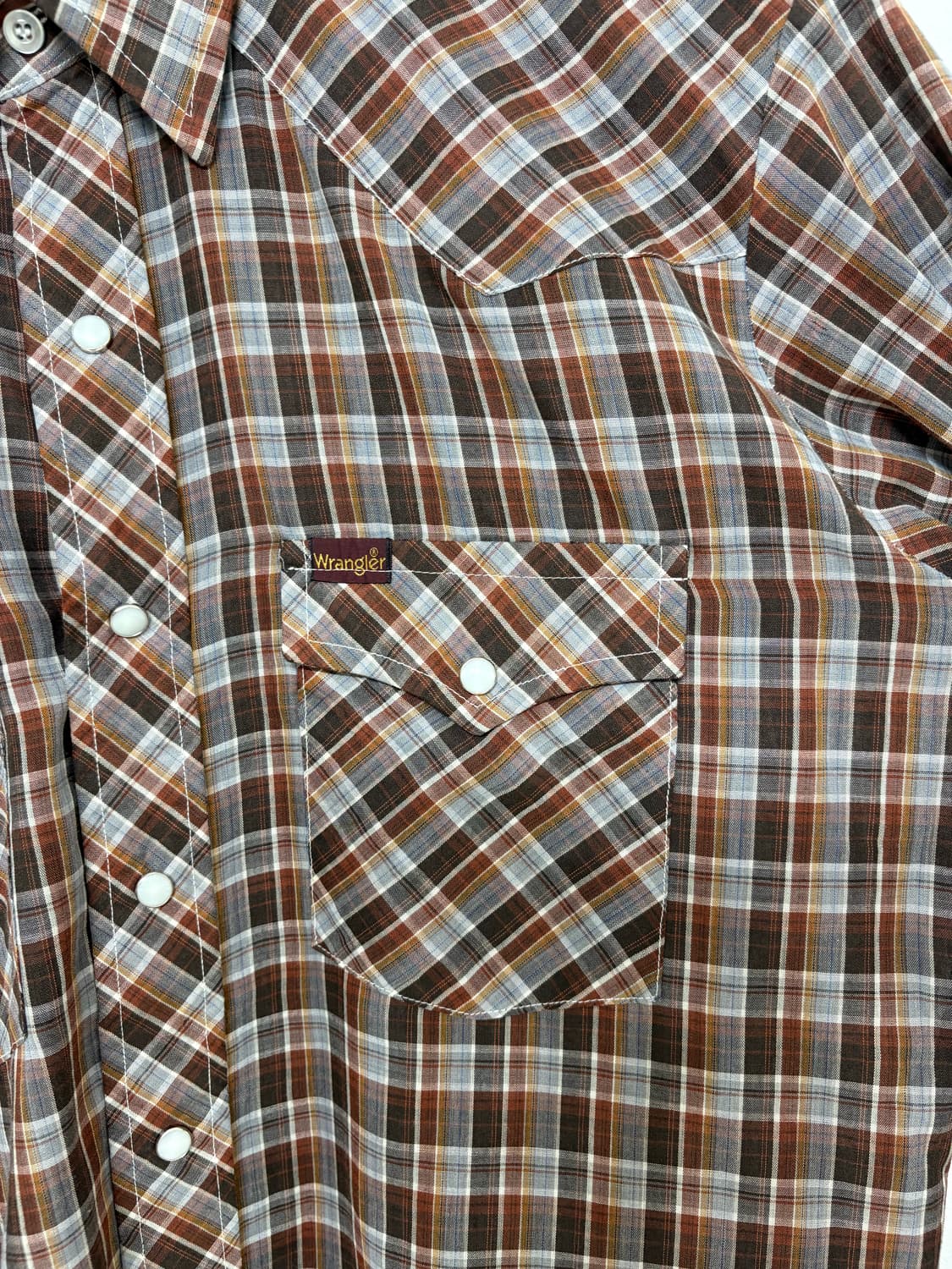 80's vtg Wrangler check Western shirt. 상품이미지3