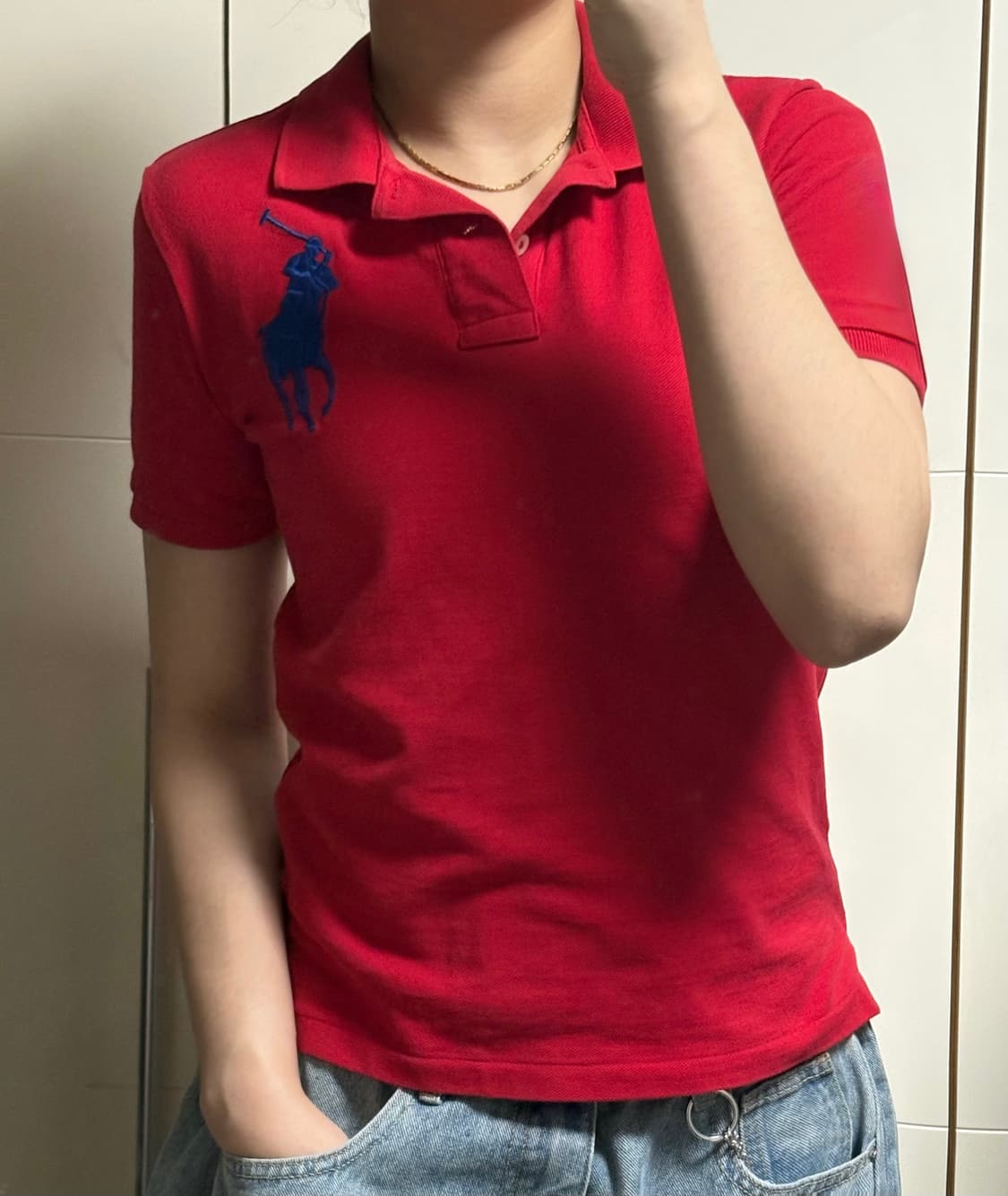 폴로 랄프로렌 빅포니 레드 슬림핏 카라티 상품이미지1