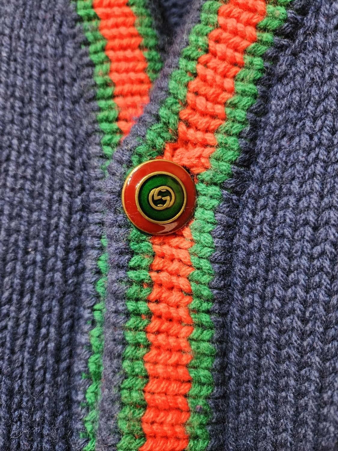 구찌 웹 케이블 가디건 네이비 M 상품이미지3