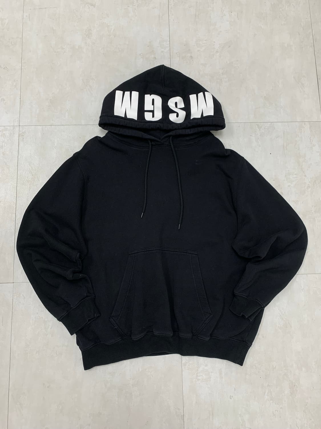 msgm 로고 블랙 후드티 #385 상품이미지1