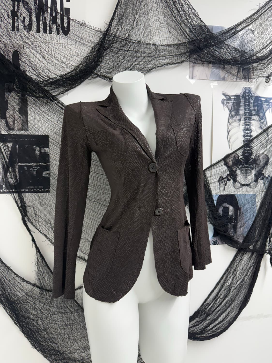 Snake pattern seethrough jacket 상품이미지1