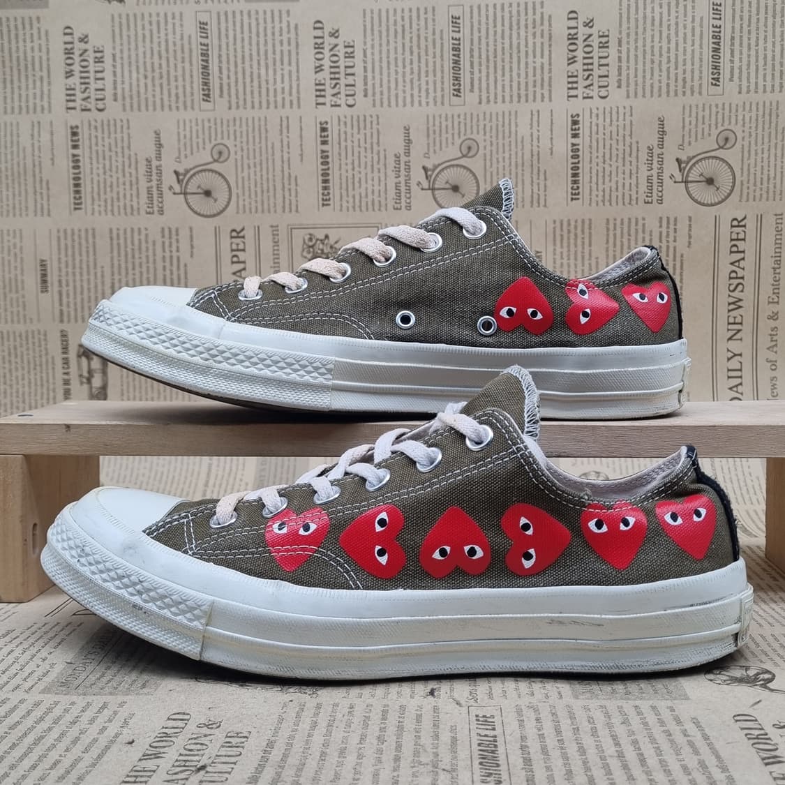 컨버스 x 꼼데가르송 카키 남성 스니커즈 265 상품이미지1