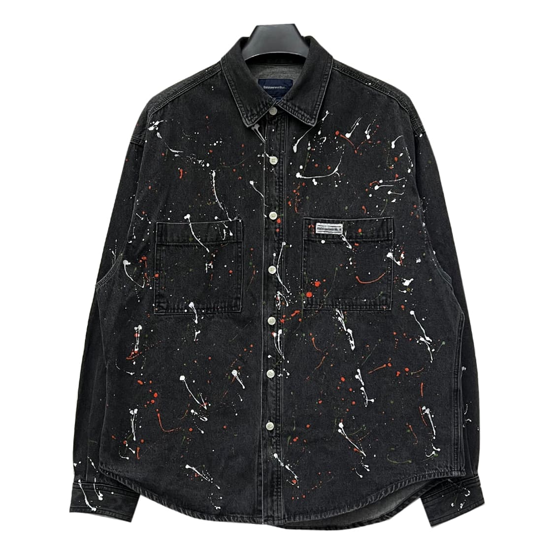 디스이즈네버댓 페인트 스플레터 흑청 데님 셔츠 XL 상품이미지1